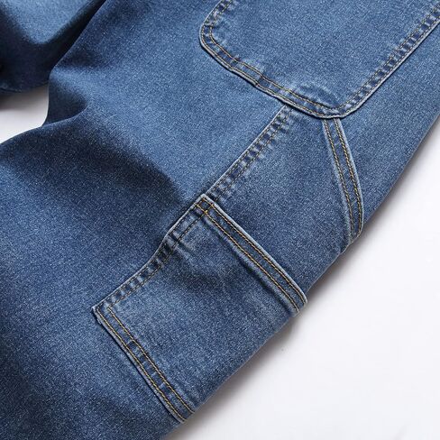 بنطال جينز LONGBIDA للرجال ذو قصة مريحة وكلاسيكية مستقيمة الساق in Kuwait