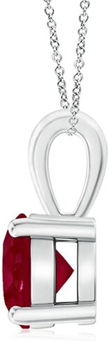 Angara Natural Ruby Classic Round Solitaire Pendant Necklace in 14k Solid Gold for Women, Girls with 18" Chain | July Birthstone Jewelry Gift for Her in Saudi Arabia