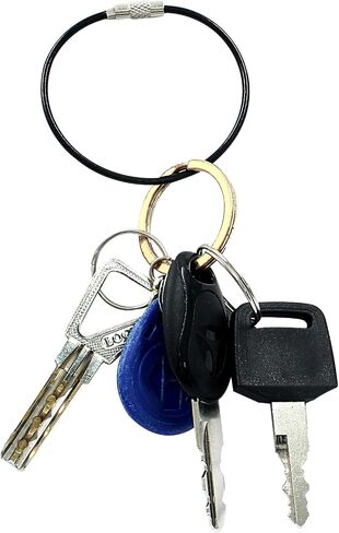 24 Pcs Durable Stainless Steel Cable Wire Key Chain - 1.5mm Thickness Key Rings for Travel, Luggage Tags, Outdoor Activities - 6 Inch Length for Easy Hanging and Security（Mix Color） in Saudi Arabia