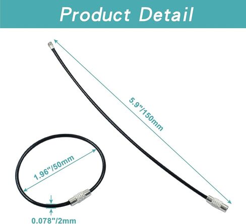 24 Pcs Durable Stainless Steel Cable Wire Key Chain - 1.5mm Thickness Key Rings for Travel, Luggage Tags, Outdoor Activities - 6 Inch Length for Easy Hanging and Security（Mix Color） in Saudi Arabia