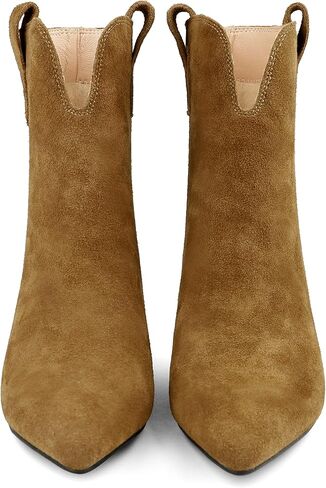 Dance&Style Women's 2.36 Inches Kitten Heels Shoes Leather Suede Ankle Boots Retro Winter Boots in Kuwait