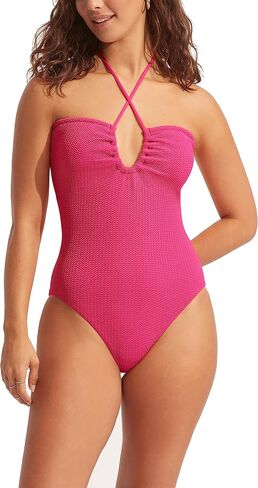 Seafolly Women's Standard Bandeau Halter One Piece Swimsuit in Saudi Arabia