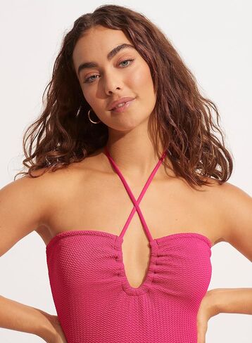 Seafolly Women's Standard Bandeau Halter One Piece Swimsuit in Saudi Arabia