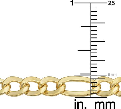 Kooljewelry Solid 14k Yellow Gold Filled 6 mm Figaro Chain Necklace (18, 20, 22, 24 or 30 inch) in Saudi Arabia