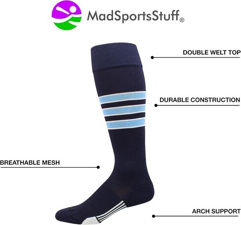 MadSportsStuff Dugout 3 Stripe Softball Socks (Multiple Colors) in Kuwait