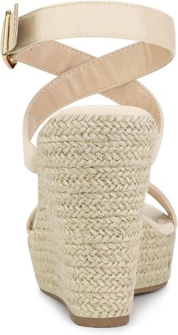Allegra K Women's Slingback Crisscross Espadrille Wedges Heel Sandals in Saudi Arabia