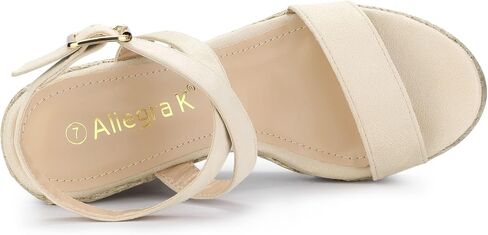 Allegra K Women's Slingback Crisscross Espadrille Wedges Heel Sandals in Saudi Arabia