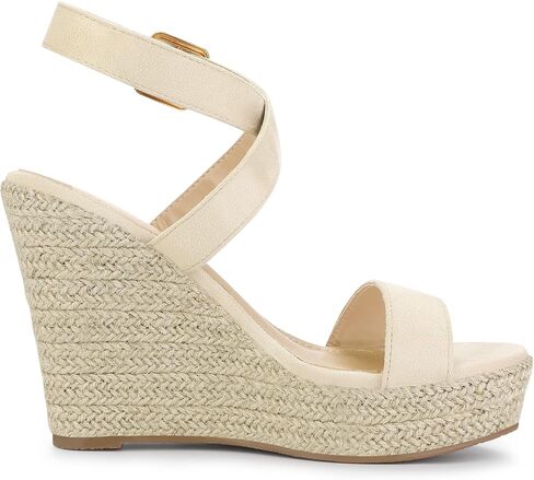 Allegra K Women's Slingback Crisscross Espadrille Wedges Heel Sandals in Saudi Arabia