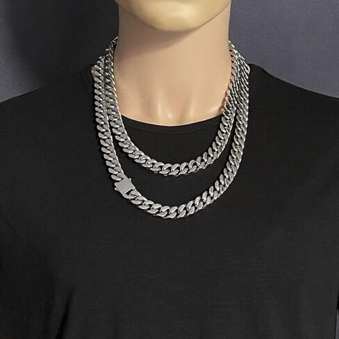 BCBODYG23 316L Stainless Steel Men Necklace Cuban Chain Links with Gift Box in Saudi Arabia