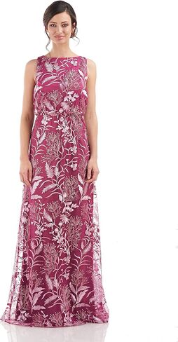 JS Collections Women's Rita Boat Neck Blouson Gown in Saudi Arabia