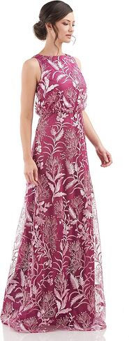 JS Collections Women's Rita Boat Neck Blouson Gown in Saudi Arabia