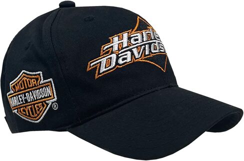 Harley-Davidson Men's Embroidered H-D Curved Bill Adjustable Baseball Cap- Black in Saudi Arabia