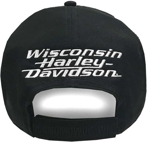 Harley-Davidson Men's Embroidered H-D Curved Bill Adjustable Baseball Cap- Black in Saudi Arabia