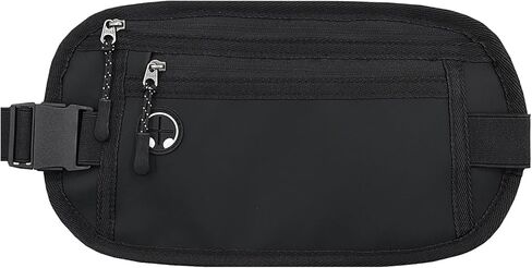 Hopsooken Travel Money Belt: Waist Pack for Running and Cycling, Rfid, Comfortable, Durable and Lightweight Hidden Travel Passport Wallets.(Newblack) in Saudi Arabia