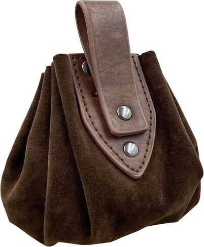 JAOYU Leather Drawstring Pouch Nordic Embossed Belt Bag Leather Belt Pouch Medieval Leather Pouch Coin Purse Renaissance Pouch Bag for Men Women in Kuwait