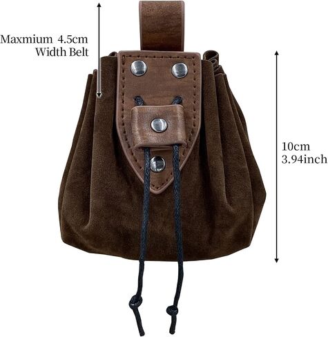 JAOYU Leather Drawstring Pouch Nordic Embossed Belt Bag Leather Belt Pouch Medieval Leather Pouch Coin Purse Renaissance Pouch Bag for Men Women in Kuwait