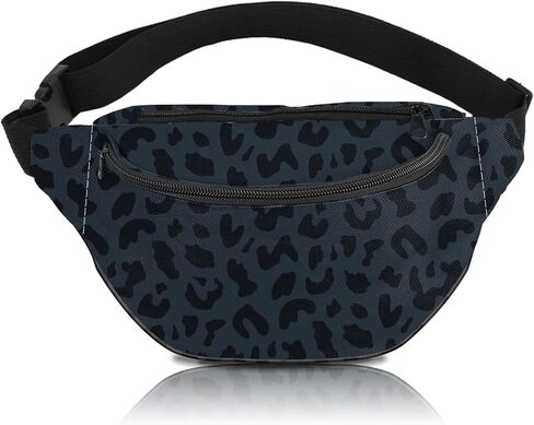 BHAHB Fanny Pack حزام حقيبة كروسبودي حقيبة بوم حقيبة الخصر مع 2 جيوب بسحاب للنساء حزمة الخصر للمشي لمسافات طويلة والجري والسفر وركوب الدراجات وعارضة الأزرق الأسود الأرجواني نمط الفهد الفهد in Kuwait