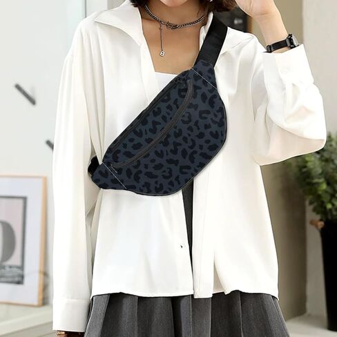 BHAHB Fanny Pack حزام حقيبة كروسبودي حقيبة بوم حقيبة الخصر مع 2 جيوب بسحاب للنساء حزمة الخصر للمشي لمسافات طويلة والجري والسفر وركوب الدراجات وعارضة الأزرق الأسود الأرجواني نمط الفهد الفهد in Kuwait