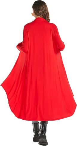 AvaCostume Womens Casual Lightweight Drae Long Sleeves Cardigan Front Open Maxi Dusters in Saudi Arabia