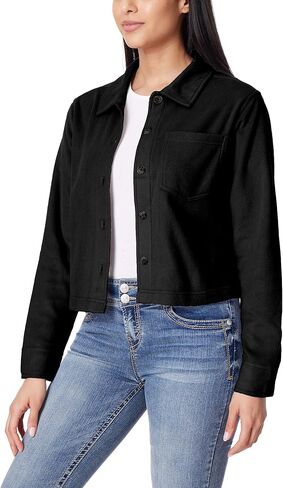 WallFlower Women's Chloe Polar Cozy Fleece Boyfriend Spring, Summer and Fall Light Shacket Jackets in Saudi Arabia