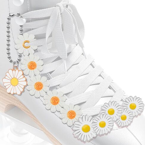 Cindeer 6 Pieces Roller Skate Shoes Charm Clips Skate Shoes Lace Daisies Accessories for Girls Women Kids Sneakers Skate Shoelaces Daisies Clips Decorations and Set Casual Shoes Birthday Party Decor in Saudi Arabia