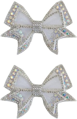 MLAVXCC 2Pcs Handmade Bow Rhinestone Shoe Flower Women DIY Shoes Dress Hat Clutch Decoration Charms Accessories in Saudi Arabia