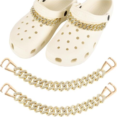 arugaga بلينغ سلاسل سحر الأحذية، سلاسل كريستال سبيكة مع حجر الراين للأحذية تسد الأحذية الديكور DIY النساء الفتيات هدايا الحفلات الفتيات الصنادل والأحذية الكاجوال in Kuwait