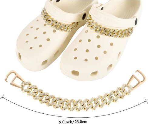 arugaga بلينغ سلاسل سحر الأحذية، سلاسل كريستال سبيكة مع حجر الراين للأحذية تسد الأحذية الديكور DIY النساء الفتيات هدايا الحفلات الفتيات الصنادل والأحذية الكاجوال in Kuwait