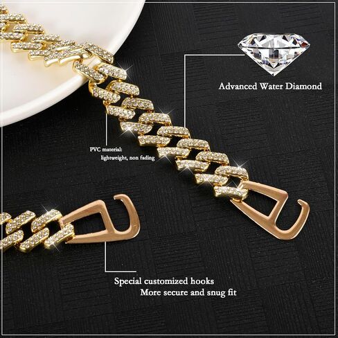 arugaga بلينغ سلاسل سحر الأحذية، سلاسل كريستال سبيكة مع حجر الراين للأحذية تسد الأحذية الديكور DIY النساء الفتيات هدايا الحفلات الفتيات الصنادل والأحذية الكاجوال in Kuwait