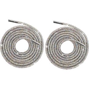 RONRONS Crystal Rhinestone Shoelaces Trendy Glitter Hoodies Drawstring Cords Round Shoe Strings Rope Crafts Trim Accessories in Kuwait