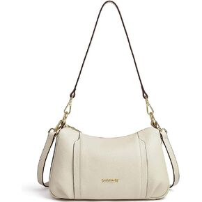 DORIS&JACKY Leather Shoulder Handbags For Women Medium Designer Crossbody Purse And Bags With Two Detachable Straps
