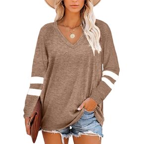 Grace's Secret Womens Tops Long Sleeve Shirts V Neck Casual Tunics Tops