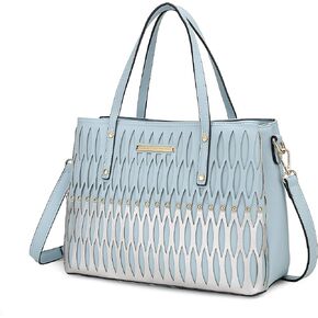 MKF Collection Tote Handbag for Women - Top-Handle Color Block Vegan Leather Purse