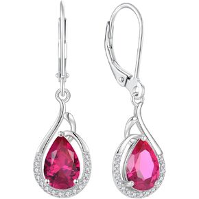 Starchenie Teardrop Dangle Drop Earrings 925 Sterling Silver Pear Birthstones Leverback Earrings Gift for Women in Kuwait