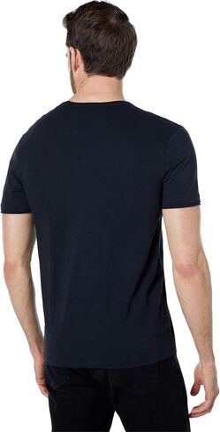 John Varvatos Star USA Men's Miles Short Sleeve Slub V-Neck with Cut Raw Edge in Saudi Arabia