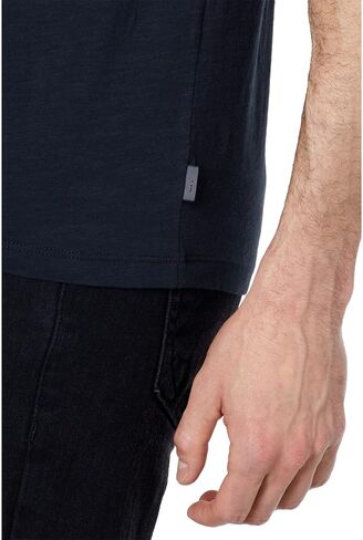 John Varvatos Star USA Men's Miles Short Sleeve Slub V-Neck with Cut Raw Edge in Saudi Arabia