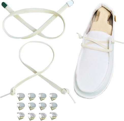 Lopau 2 Pairs Shoe Laces Replacement Compatible with Hey Dude, Elastic Replacement Shoelaces for Dudes Shoes in Kuwait
