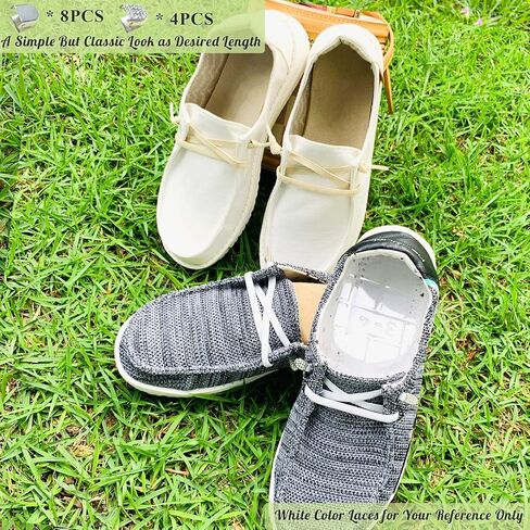 Lopau 2 Pairs Shoe Laces Replacement Compatible with Hey Dude, Elastic Replacement Shoelaces for Dudes Shoes in Kuwait
