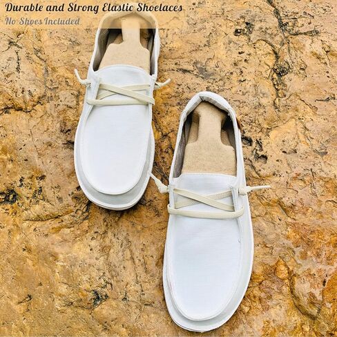Lopau 2 Pairs Shoe Laces Replacement Compatible with Hey Dude, Elastic Replacement Shoelaces for Dudes Shoes in Kuwait