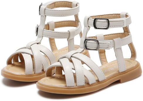 LAFEGEN Toddler Baby Girl Gladiator Sandals Side Zipper Non Slip Open Toe Infant Kids Knee High Roman Sandal Summer Dress Shoes in Kuwait