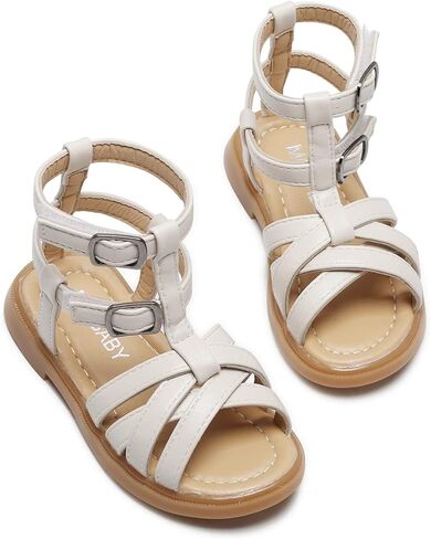 LAFEGEN Toddler Baby Girl Gladiator Sandals Side Zipper Non Slip Open Toe Infant Kids Knee High Roman Sandal Summer Dress Shoes in Kuwait