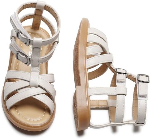 LAFEGEN Toddler Baby Girl Gladiator Sandals Side Zipper Non Slip Open Toe Infant Kids Knee High Roman Sandal Summer Dress Shoes in Kuwait
