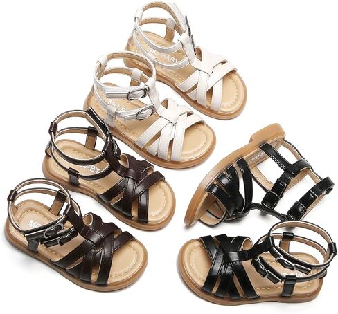 LAFEGEN Toddler Baby Girl Gladiator Sandals Side Zipper Non Slip Open Toe Infant Kids Knee High Roman Sandal Summer Dress Shoes in Kuwait