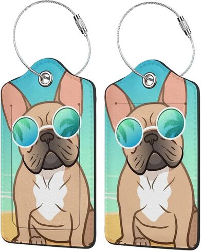 Baseball Texture Luggage Tag Privacy Cover Id Card Stainless Steel Loop Leather Travel Baggage Identifiers Tags Luggage for Women Men Suitcase Name Lable Card (2pcs) in Saudi Arabia
