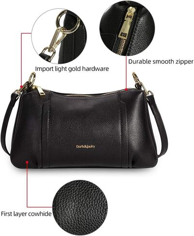 DORIS&JACKY Leather Shoulder Handbags For Women Medium Designer Crossbody Purse And Bags With Two Detachable Straps in Saudi Arabia