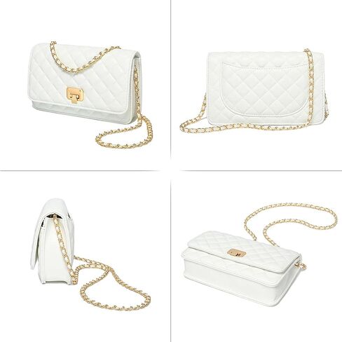 Women Shoulder Bag Grid Crossbody Handbag Daily Leather Stylish Evening Chain Bag in Saudi Arabia