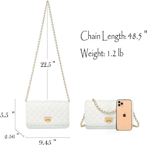 Women Shoulder Bag Grid Crossbody Handbag Daily Leather Stylish Evening Chain Bag in Saudi Arabia