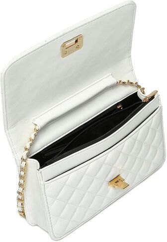 Women Shoulder Bag Grid Crossbody Handbag Daily Leather Stylish Evening Chain Bag in Saudi Arabia