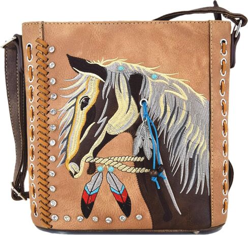 Western Cowgirl Style Horse Cross Body Handbags Concealed Carry Purses Country Women Single Shoulder Bag in Saudi Arabia