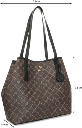 Nine West Delaine 2 in 1 Tote, Brown Black in Saudi Arabia